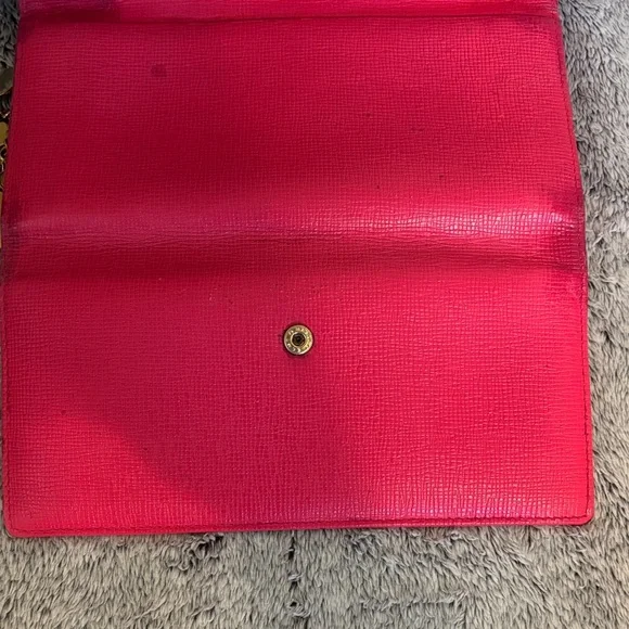 Authentic Vintage MCM Fuchsia Continental Wallet with Gold Accents and COA - Picture 13 of 16